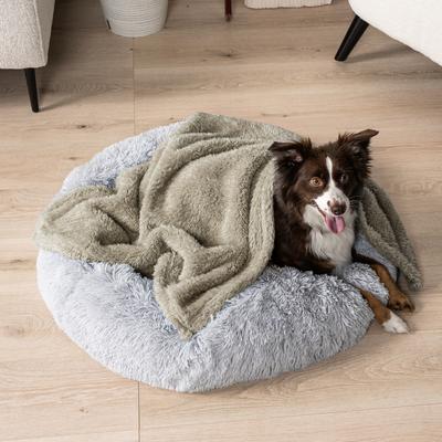 Show full view: PetAmi Fluffy Waterproof Cat & Dog Blanket, Taupe, Medium slide 3 of 11