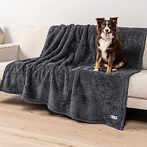 PetAmi Fluffy Waterproof Cat & Dog Blanket, Grey, X-Large