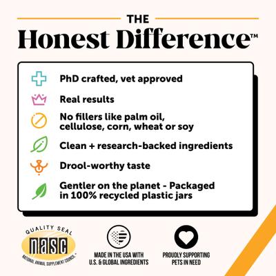 Show full view: Pet Honesty Max Strength Allergy Relief for Itching, Immune & Skin Support Chicken Flavored Chews Supplement for Dogs, 90 count slide 7 of 12