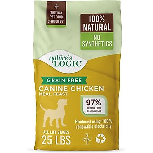 Nature's Logic 100% Natural Canine Chicken Meal Feast All Life Stages Grain-Free Dry Dog Food, 25-lb bag