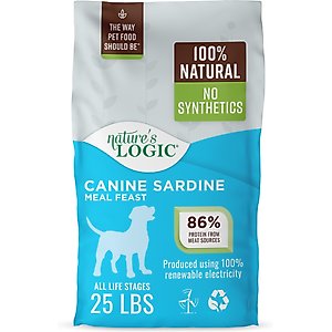 Nature's Logic 100% Natural Canine Sardine Meal Feast All Life Stages Dry Dog Food, 25-lb bag