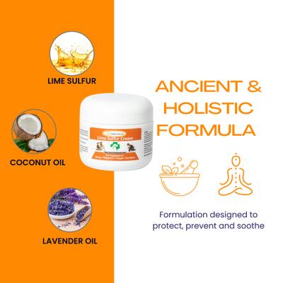 Show full view: Healthy Paw Life Lime Sulfur Cream Itchy & Dry Skin Veterinary Treatment for Dogs & Cats, 2-oz jar slide 2 of 8