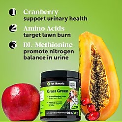 Pet Honesty Grass Green Duck Flavor Burn Spot Urine Neutralizer Soft Chews Digestive Supplement for Dogs, 90 count slide 2 of 9