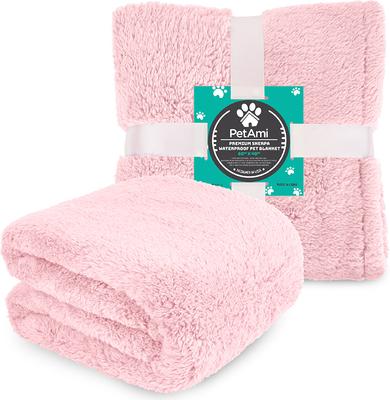 Show full view: PetAmi Fluffy Waterproof Cat & Dog Blanket, Pink, X-Large slide 8 of 11