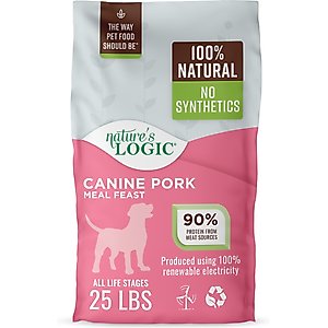 Nature's Logic 100% Natural Canine Pork Meal Feast All Life Stages Dry Dog Food, 25-lb bag