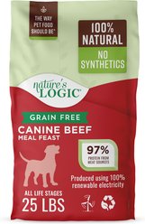 Nature's Logic 100% Natural Canine Beef Meal Feast All Life Stages Grain-Free Dry Dog Food, 25-lb bag