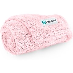 PetAmi Fluffy Waterproof Cat & Dog Blanket, Pink, Small