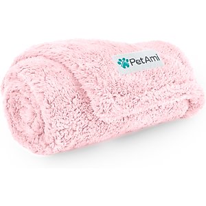 PetAmi Fluffy Waterproof Cat & Dog Blanket, Pink, Small