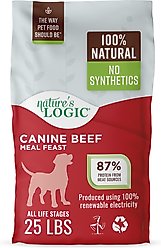 Nature's Logic 100% Natural Canine Beef Meal Feast All Life Stages Dry Dog Food, 25-lb bag