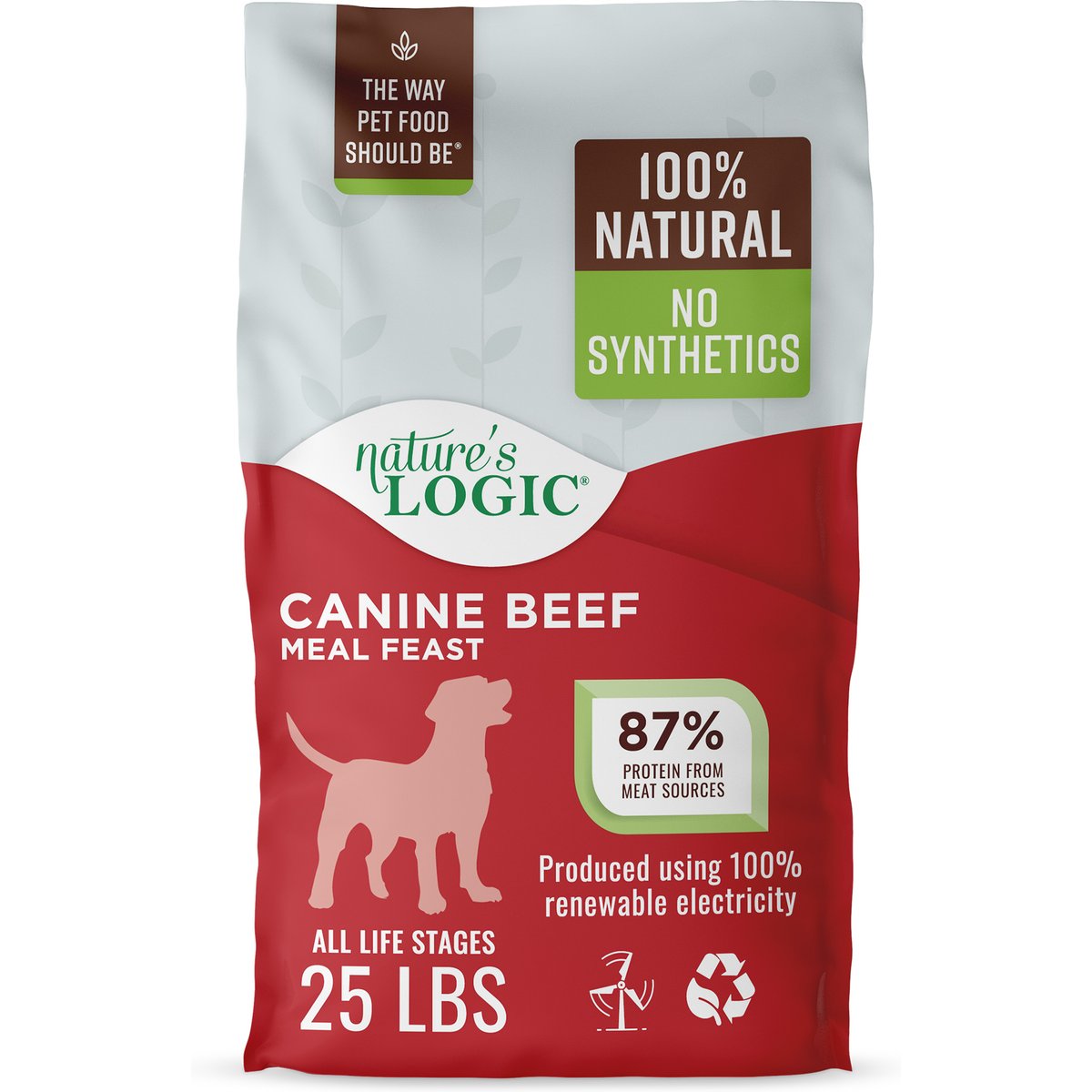 Nature's Logic 100% Natural Canine Beef Meal Feast All Life Stages Dry Dog Food, 25-lb bag