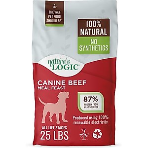 Nature's Logic 100% Natural Canine Beef Meal Feast All Life Stages Dry Dog Food, 25-lb bag