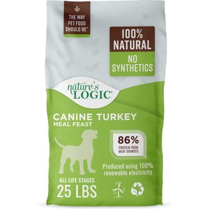 Nature's Logic 100% Natural Canine Turkey Meal Feast All Life Stages Dry Dog Food, 25-lb bag