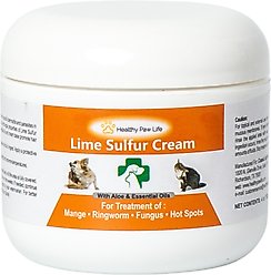 Healthy Paw Life Lime Sulfur Cream Itchy & Dry Skin Veterinary Treatment for Dogs & Cats, 4-oz jar