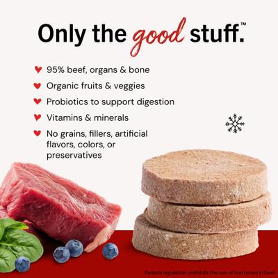 Show full view: Stella & Chewy's Stella's Super Beef Patties Frozen Raw Dog Food, 6-lb bag slide 3 of 11