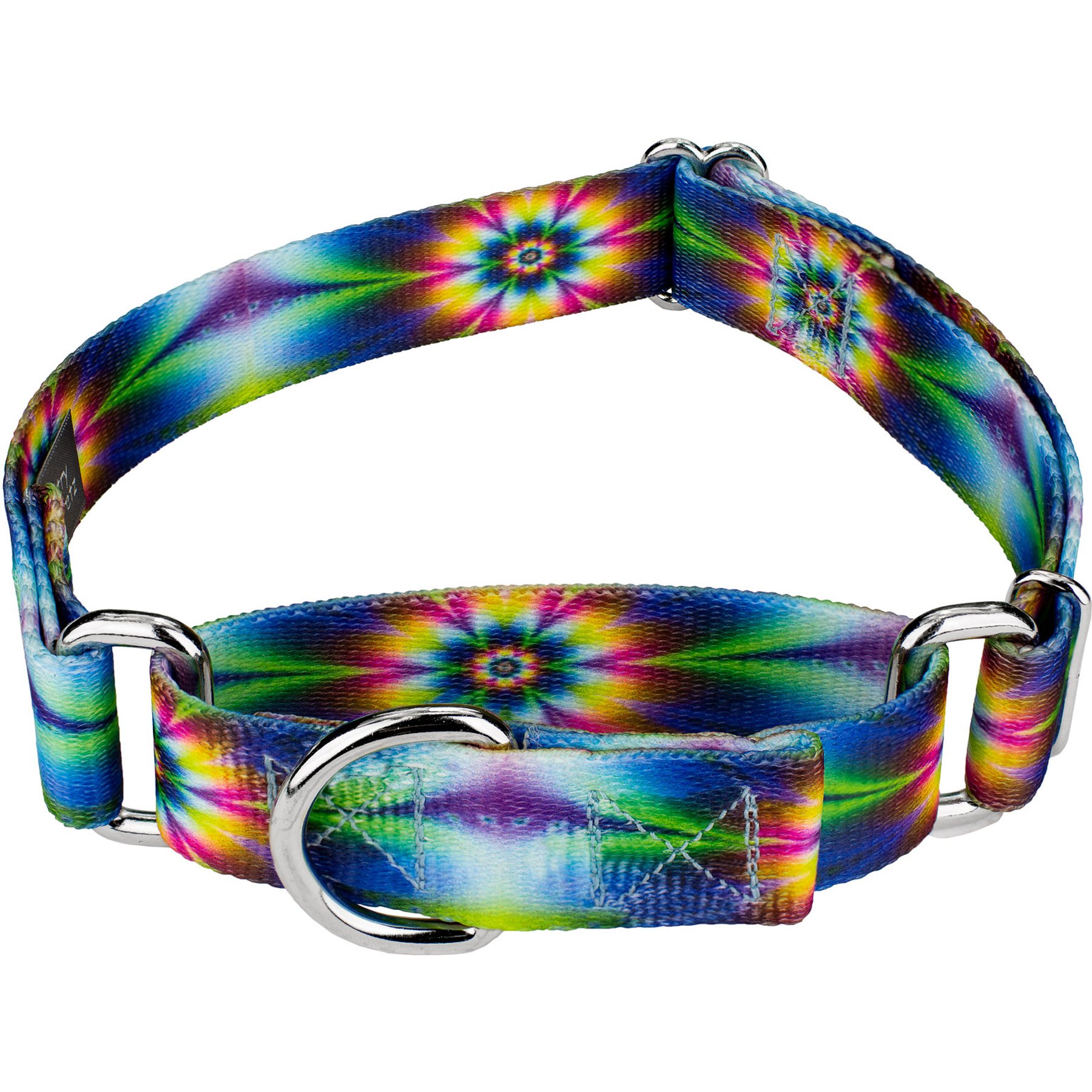 Country Brook Petz Tie Dye Flowers Martingale Dog Collar, X-Small: 9 to 12-in neck, 1/2-in wide