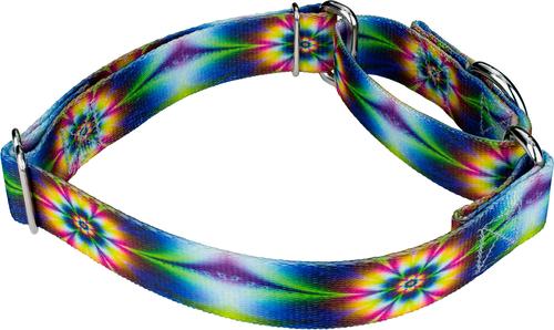 Show full view: Country Brook Petz Tie Dye Flowers Martingale Dog Collar, Medium: 15 to 21-in neck, 1-in wide slide 7 of 8