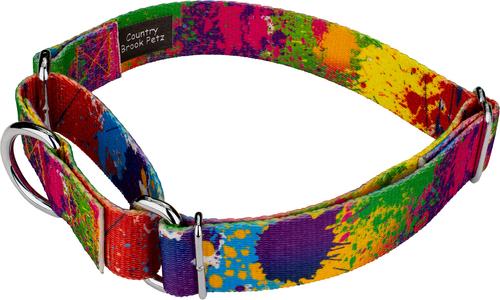 Show full view: Country Brook Petz Paint Splatter Martingale Dog Collar, Medium: 15 to 21-in neck, 1-in wide slide 5 of 7