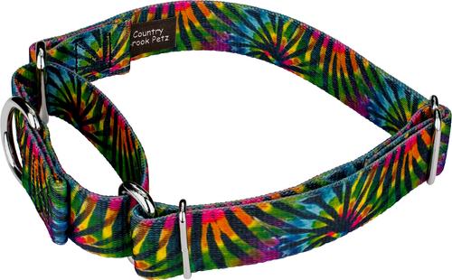 Show full view: Country Brook Petz Tie Dye Stripes Martingale Dog Collar, Medium: 15 to 21-in neck, 1-in wide slide 5 of 7