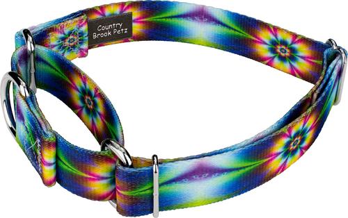 Show full view: Country Brook Petz Tie Dye Flowers Martingale Dog Collar, Medium: 15 to 21-in neck, 1-in wide slide 6 of 8