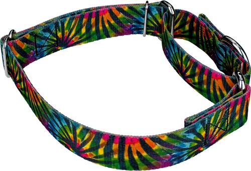 Show full view: Country Brook Petz Tie Dye Stripes Martingale Dog Collar, Medium: 15 to 21-in neck, 1-in wide slide 6 of 7