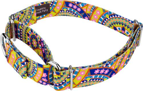 Show full view: Country Brook Petz Yellow Boho Mandala Martingale Dog Collar, X-Large: 23 to 31-in neck, 1-in wide slide 5 of 7
