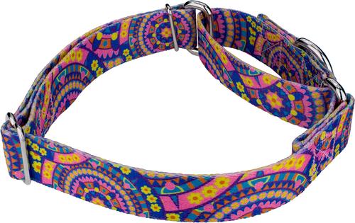 Show full view: Country Brook Petz Blue Boho Mandala Martingale Dog Collar, Medium: 15 to 21-in neck, 1-in wide slide 6 of 7