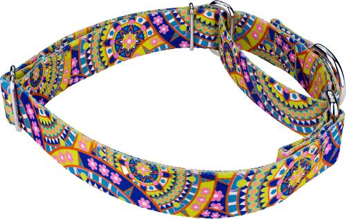 Show full view: Country Brook Petz Yellow Boho Mandala Martingale Dog Collar, X-Large: 23 to 31-in neck, 1-in wide slide 6 of 7