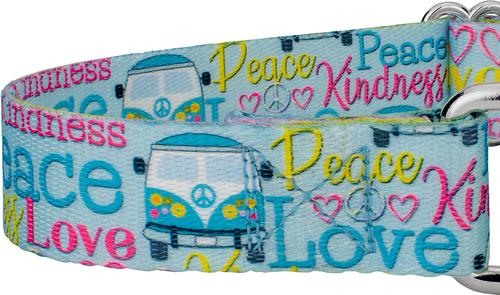 Show full view: Country Brook Petz Love & Peace Martingale Dog Collar, Medium: 15 to 21-in neck, 1-in wide slide 5 of 5