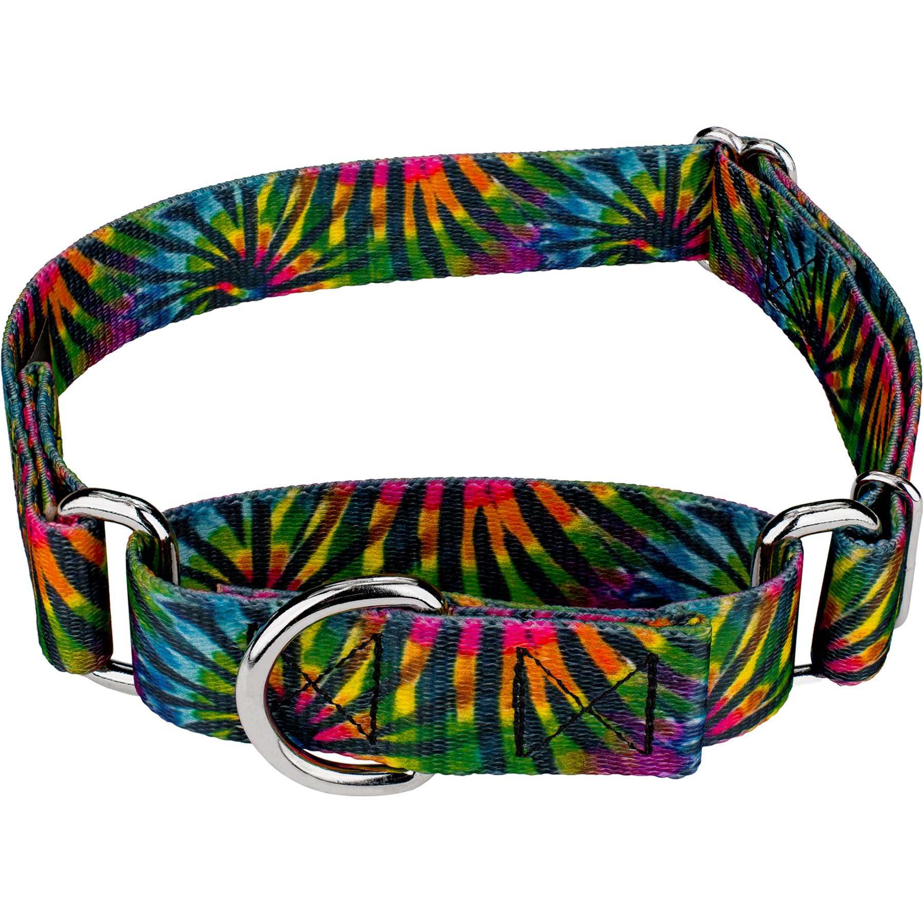 Country Brook Petz Tie Dye Stripes Martingale Dog Collar, Large: 18 to 26-in neck, 1-in wide
