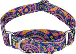 Country Brook Petz Blue Boho Mandala Martingale Dog Collar, Medium: 15 to 21-in neck, 1-in wide
