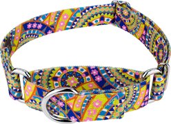 Country Brook Petz Yellow Boho Mandala Martingale Dog Collar, Small: 11 to 15-in neck, 5/8-in wide