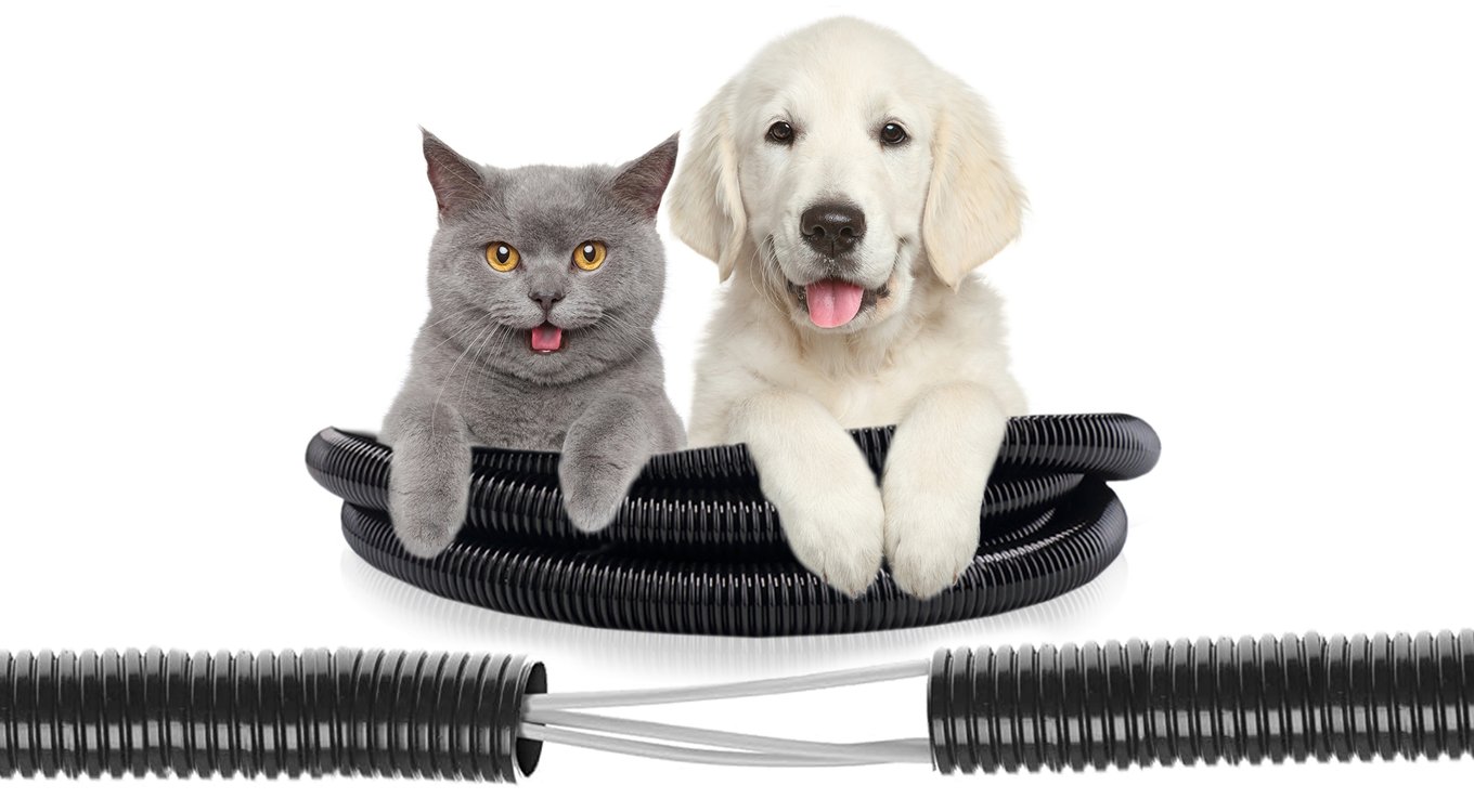 SunGrow Anti Chew Split Wire Cat & Dog Cord Protector, 20-ft