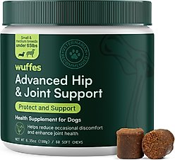 Wuffes Advanced Hip & Joint Supplement with Glucosamine & Chondroitin for Small & Medium Dogs, 60 count