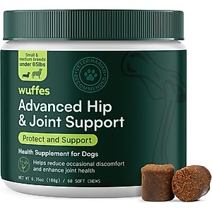 Wuffes Advanced Hip & Joint Supplement with Glucosamine & Chondroitin for Small & Medium Dogs, 60 count