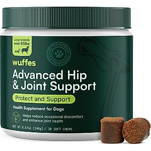 Wuffes Advanced Hip & Joint Supplement with Glucosamine & Chondroitin for Large Dogs, 30 count