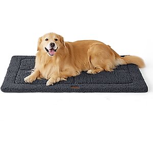 Bedsure Thin Reversible Dog Crate Mat, Grey, 48-in