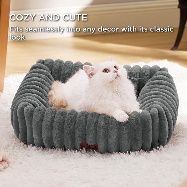 Show full view: Bedsure Orthopedic Bolster Dog Bed with Removable Cover, Warm Grey, Small slide 4 of 8