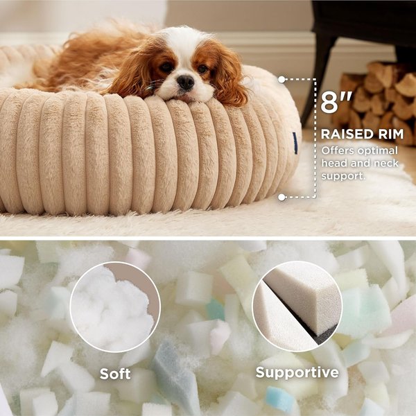 Bedsure Donut Bolster Dog Bed with Removable Cover