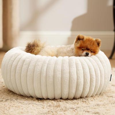 Show full view: Bedsure Donut Bolster Dog Bed with Removable Cover, Cream, Small slide 7 of 9