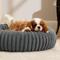 Show in main carousel: Bedsure ComfyFleece Donut Bolster Dog Bed with Removable Cover, Grey, Medium slide 7 of 9