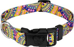 Country Brook Petz Deluxe Yellow Boho Mandala Dog Collar, Large: 16 to 22-in neck, 1-in wide