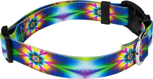 Show full view: Country Brook Petz Deluxe Tie Dye Flowers Dog Collar, Large: 16 to 22-in neck, 1-in wide slide 5 of 6