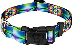 Country Brook Petz Deluxe Tie Dye Flowers Dog Collar, Large: 16 to 22-in neck, 1-in wide