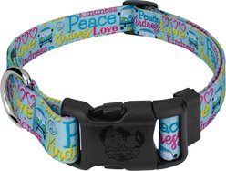 Country Brook Petz Deluxe Love & Peace Dog Collar, Medium: 13 to 16-in neck, 1-in wide