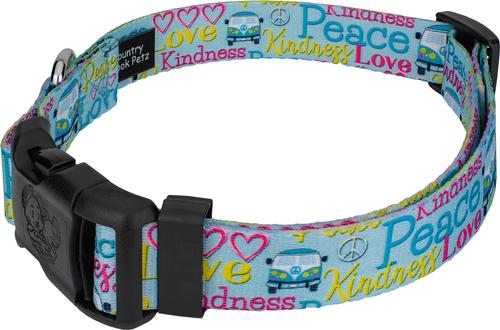 Show full view: Country Brook Petz Deluxe Love & Peace Dog Collar, X-Large: 18 to 26-in neck, 1-in wide slide 3 of 5