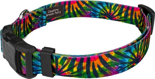 Show full view: Country Brook Petz Deluxe Tie Dye Stripes Dog Collar, Large: 16 to 22-in neck, 1-in wide slide 4 of 6