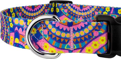 Show full view: Country Brook Petz Deluxe Blue Boho Mandala Dog Collar, Large: 16 to 22-in neck, 1-in wide slide 6 of 6