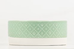 10 Strawberry Street Paw Pattern Cat Dish, Set of 2, Sage, Small