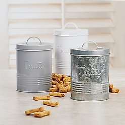 10 Strawberry Street Retro Dog Treat Canister, Large, Grey slide 2 of 3