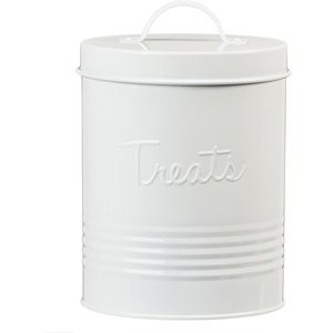 10 Strawberry Street Retro Dog Treat Canister, Large, White